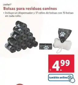 Lidl Bolsas para residuos caninos oferta