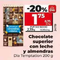 Dia Chocolate superior con leche y almendras oferta
