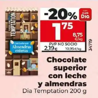 Dia Chocolate superior con leche y almendras oferta