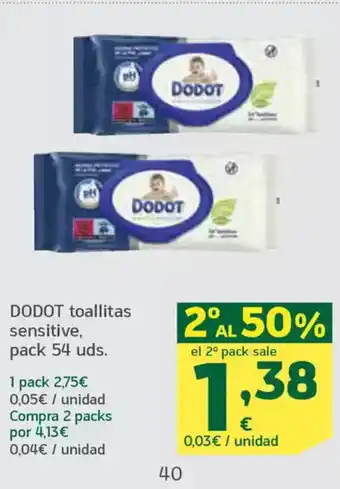 HiperDino DODOT toallitas sensitive oferta