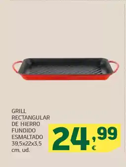 HiperDino Grill rectangular de hierro fundido esmaltado 39,5x22x3,5 oferta