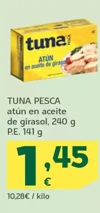 HiperDino TUNA PESCA atún en aceite de girasol oferta