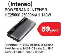 Microsshop Powerbank intenso he25000 25000mah 140w oferta