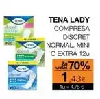 Plusfresc Tena - compresa discret normal, mini o extra oferta