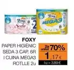 Plusfresc Foxy - paper higienic seda 3 cap 6r i cuina mega3 rotlle 2u oferta