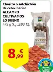 Alcampo Alcampo - chorizo o salchichon de cebo iberico oferta