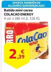 Alcampo Cola cao - batido mini cacao energy oferta