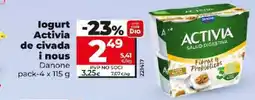 Dia logurt Activia de civada i nous oferta