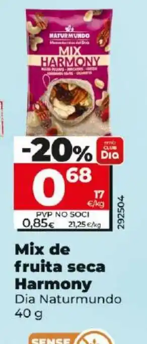 Dia Mix de fruita seca Harmony oferta