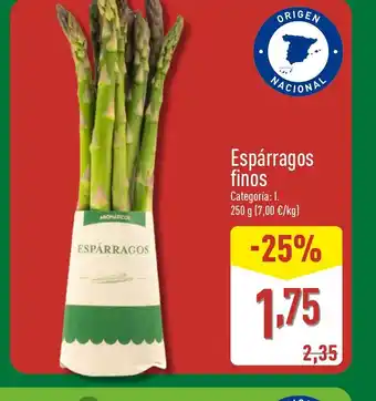 ALDI Espárragos finos oferta