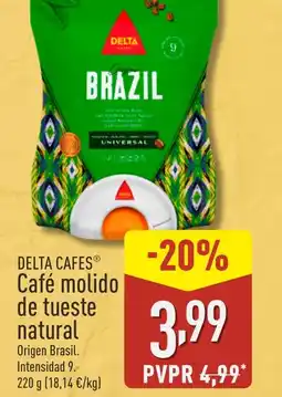 ALDI DELTA CAFES Café molido de tueste natural oferta