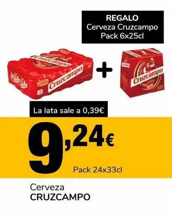 Supeco Pack de cerveza cruzcampo 24x33cl oferta