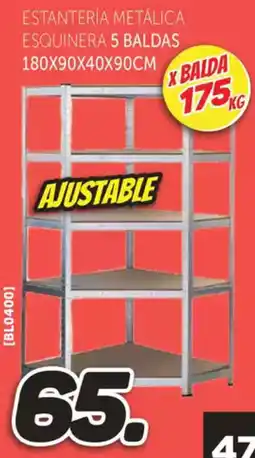 Mandatelo.com Estantería metálica esquinera 5 baldas 180x90x40x90cm oferta