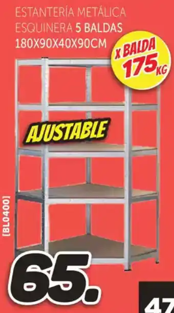 Mandatelo.com Estantería metálica esquinera 5 baldas 180x90x40x90cm oferta
