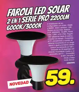 Mandatelo.com Farola led solar 2 en 1 serie pro 2200lm goook/3000k oferta
