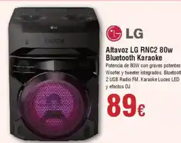 Hiper FROIZ LG Altavoz RNC2 80w Bluetooth Karaoke oferta