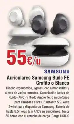 Hiper FROIZ SAMSUNG Auriculares Samsung Buds FE Grafito o Blanco oferta