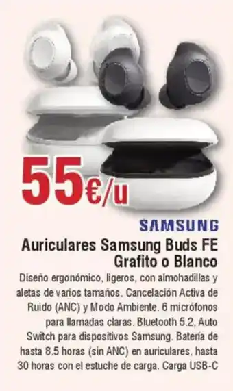 Hiper FROIZ SAMSUNG Auriculares Samsung Buds FE Grafito o Blanco oferta