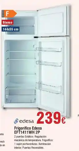 Hiper FROIZ EDESA Frigorífico Edesa EFT1411WH 2P oferta