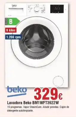 Hiper FROIZ BEKO Lavadora Beko BM1WFT3922W oferta