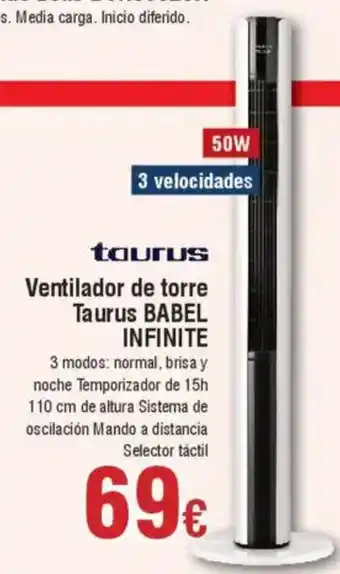 Hiper FROIZ TAURUS Ventilador de torre Taurus BABEL INFINITE oferta