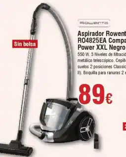 Hiper FROIZ ROWENTA Aspirador Rowenta RO4825EA Compact Power XXL Negro oferta