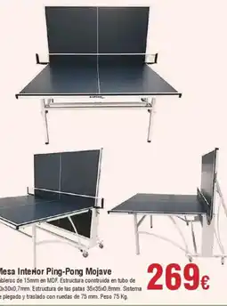 Hiper FROIZ Mesa Interior Ping-Pong Mojave oferta