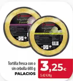 Spar Tenerife PALACIOS Tortilla fresca con o sin cebolla oferta
