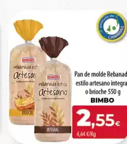 Spar Tenerife BIMBO Pan de molde Rebanada estilo artesano integral o brioche oferta