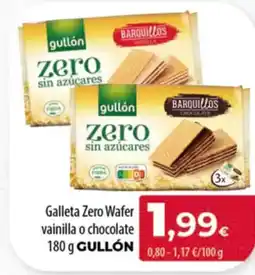Spar Tenerife GULLÓN Galleta Zero Wafer vainilla o chocolate oferta