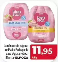 SPAR Lanzarote Elpozo - jamón cocido b/grasa red/sal o pechuga de pavo s/grasa red/sal bienstar oferta