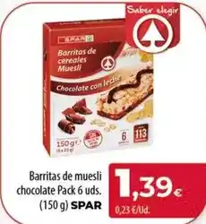 SPAR Lanzarote Spar - barritas de muesli chocolate oferta