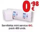 TOP Cash & Carry Servilletas mini service gc, pack 400 unds oferta