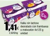 FROIZ Kaiku - sin lactosa desnatado con frambuesa o melocoton oferta