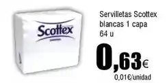 FROIZ Scottex - servilletas blancas 1 capa oferta