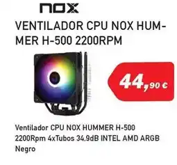 Microsshop Nox - ventilador cpu nox hum-mer h-500 2200rpm oferta