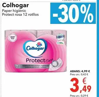 Clarel Colhogar papel higiénico protect rosa 12 rollos oferta
