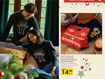Eroski Jerseys y sudaderas navideñas de hombre, mujer e infantil desde 14,99 €/ud. oferta