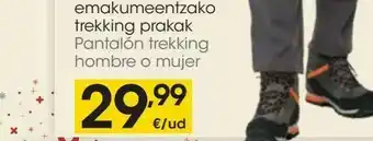 Eroski Pantalón trekking hombre o mujer oferta