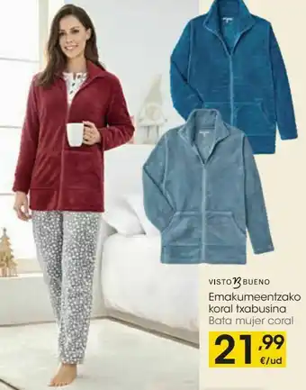 Eroski Vistobueno bata mujer coral oferta