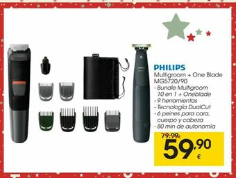 Eroski Philips multigroom + one blade mg5720/90 oferta
