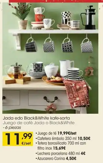 Eroski Juego de café jada o black&white (6 piezas) oferta