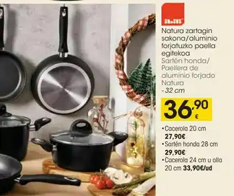 Eroski Ibili sartén honda / paellera de aluminio forjado natura (32cm) oferta