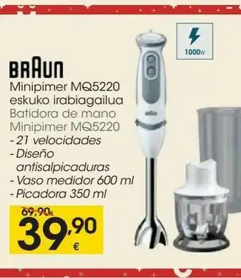 Eroski Braun batidora de mano minipimer mq5220 oferta