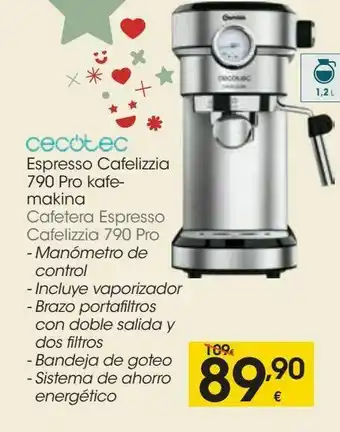 Eroski Cecotec cafetera expresso cafelizzia 790 pro oferta