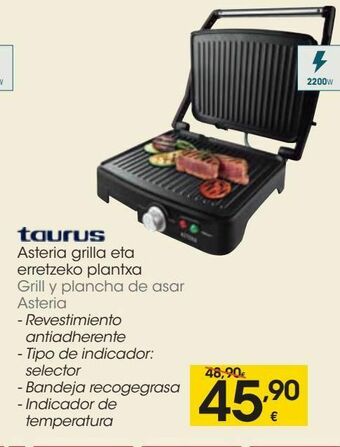 Eroski Taurus grill y plancha de asar asteria oferta