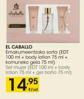 Eroski El caballo set mujer (edt 100ml + body lotion 75ml + gel baño 75ml) oferta