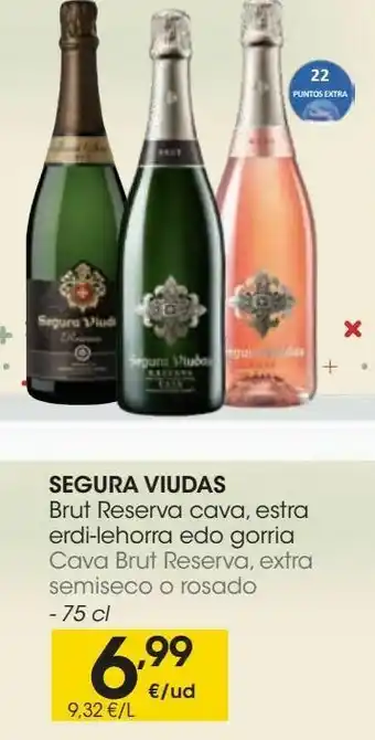 Eroski Segura viudas cava brut reserva, extra semiseco o rosado 75 cl oferta