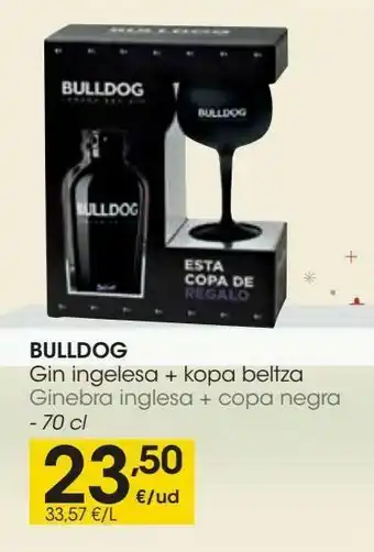 Eroski Bulldog ginebra inglesa + copa negra 70cl oferta