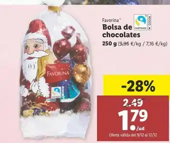 Lidl Bolsa de chocolate favorina oferta